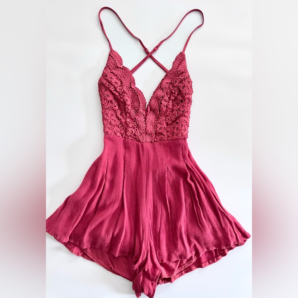 Dark Coral Romper